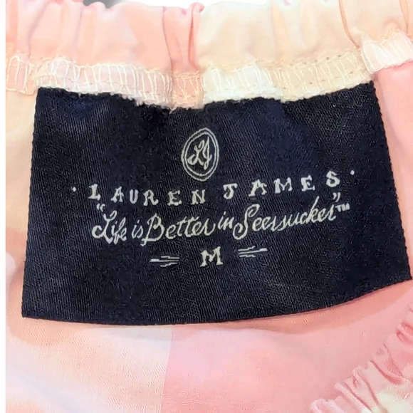 Lauren James Women's Riley Gingham Ruffle Top, Pink Cotton Candy. Size L - Picture 4 of 9